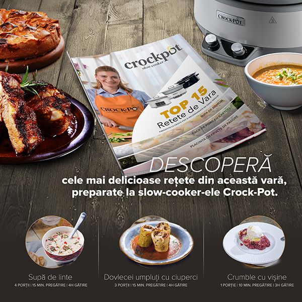 Carte top 10 rețete de vară pregătite la Crock-Pot și recomandate de Oana Țepelin