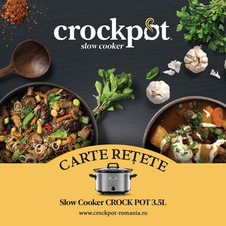 Carte rețete Slow Cooker Crockpot 3.5 L ușor de pregătit