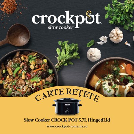 Carte rețete Slow Cooker 5.7L HingedLid Crock-Pot pregătite de Chef Alex Cîrțu