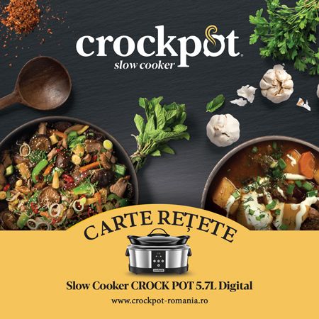 Carte rețete Slow Cooker 5.7L Digital Crock-Pot pregătite de Chef Alex Cîrțu