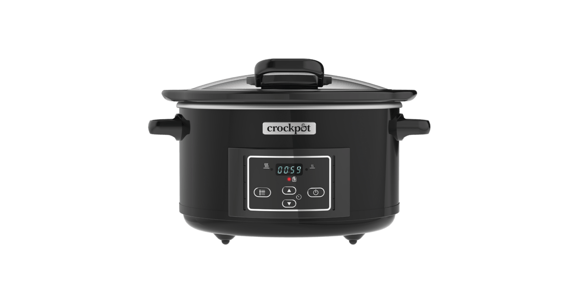 Slow Cooker 4.7L Digital HingedLid CrockPot, 4.7L, capac retractabil, 3 setări Low, High și