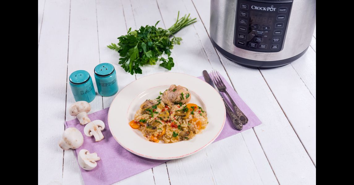 Reteta Pilaf cu pui si ciuperci din categoria Gătite