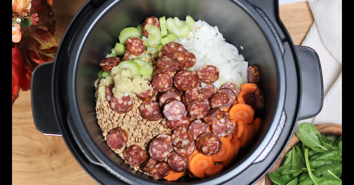 Rețetă mâncare de linte cu afumătură la Multicookerul Crockptot Turbo