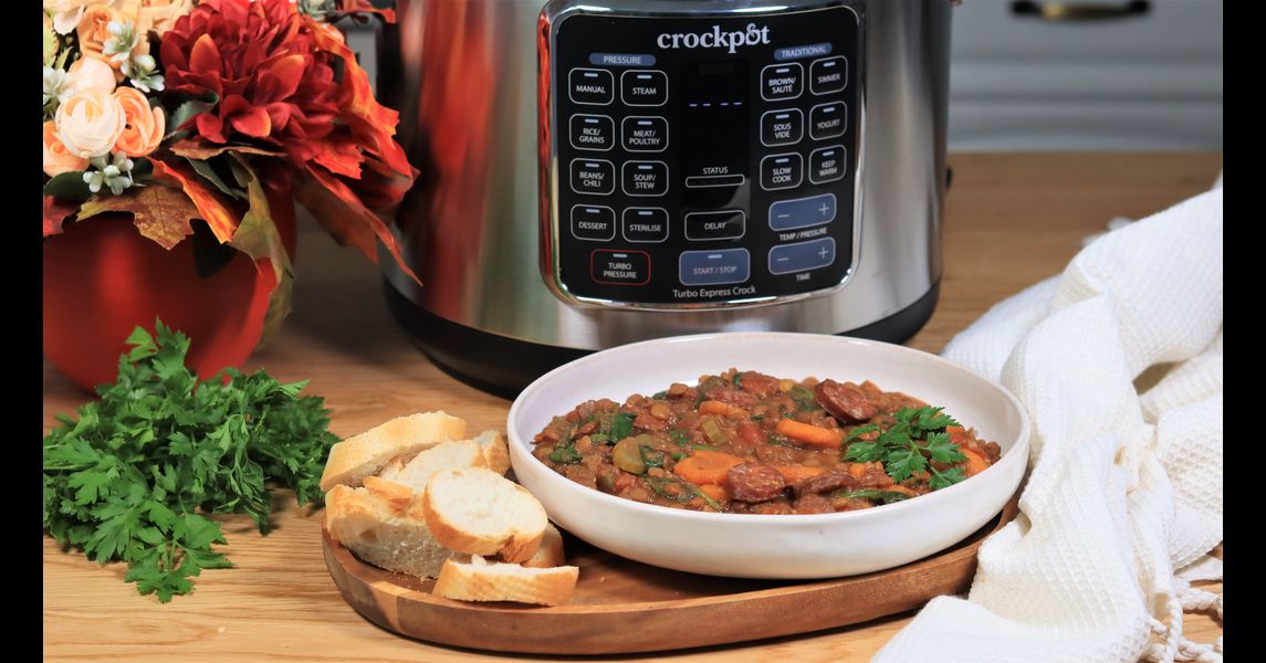 Rețetă mâncare de linte cu afumătură la Multicookerul Crockptot Turbo