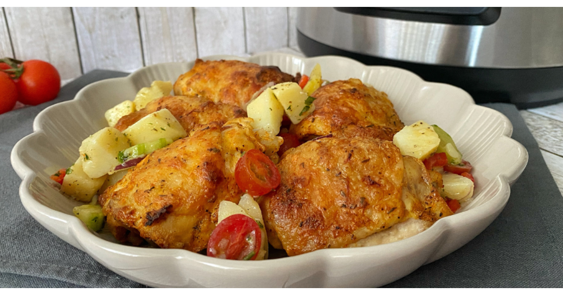 Rețetă pulpe de pui marinate cu iaurt, muștar și usturoi Express