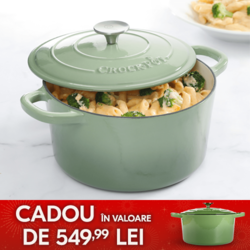 Vas de fontă emailată, 4.7L, rotund, verde fistic
