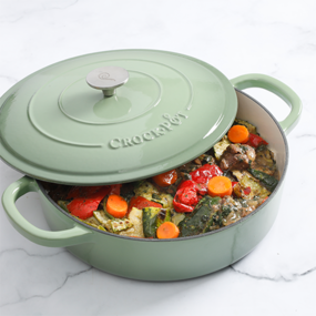  Vas cuptor, capac, fontă emailată, 4.7L, rotund, verde fistic Crock-Pot