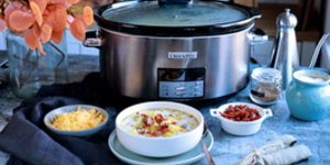 Rețetă supă de cartofi cu bacon și brânză cheddar la Slow Cookerul Crock-pot 7.5L Digital by Bucătar Maniac