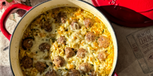 Rețetă orzo cu chifteluțe de vită în vasul de fontă emailată Crock-Pot by Delicatese Baby Friendly