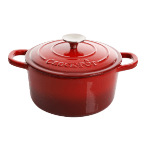 Vas cuptor, capac, fontă emailată, 2.84L, rotund, roșu Crockpot