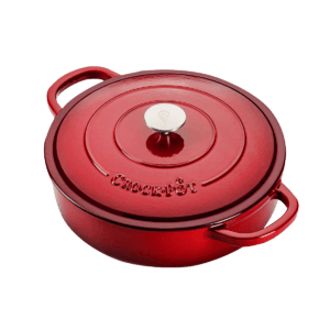 Vas cu capac, fontă emailată, 4.7L, rotund, roșu Crockpot