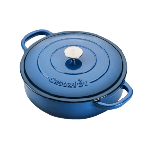 Vas cu capac, fontă emailată, 4.7L, rotund, albastru Crockpot
