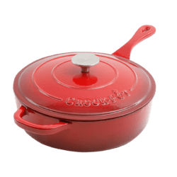 Vas cu capac, fontă emailată, 3.3L, rotund, roșu Crockpot
