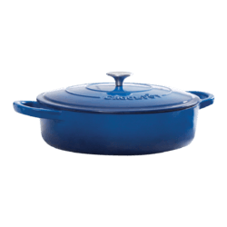 Vas cu capac, fontă emailată, 4.7L, rotund, albastru Crock-Pot