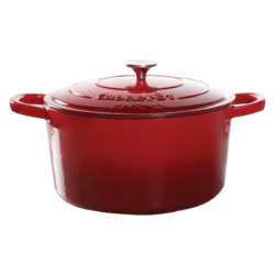 Vas cuptor, capac, fontă emailată, 6.6L, rotund, roșu Crockpot