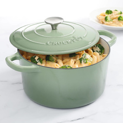 Vas cu capac, fontă emailată, 6.6L, rotund, verde fistic Crock-Pot