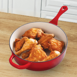 Vas de fontă emailată, 3.3L, rotund, roșu Crock-Pot