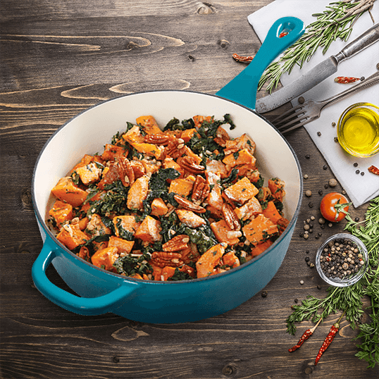 Vas cu capac, fontă emailată, 3.3L, rotund, turcoaz Crockpot