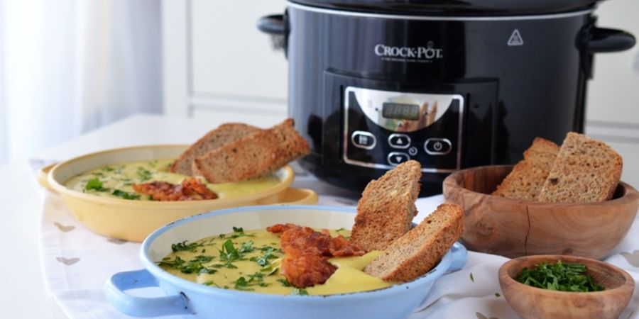 Reteta supa crema de conopida la Slow Cooker Crock Pot 4.7L Digital by Teos Kitchen
