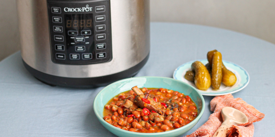 Rețetă Fasole cu costiță afumată la Multicooker Crock-pot Express cu gătire sub presiune by Prăjiturela