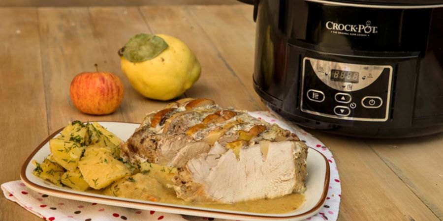 Reteta cotlet impanat cu mere si gutui la Slow Cooker Crock Pot 4.7 L Digital by Diva in Bucatarie