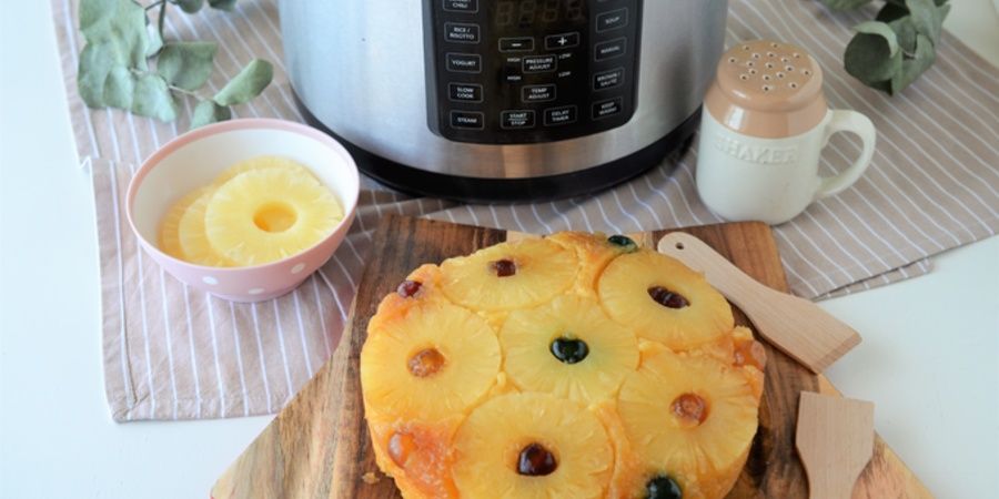 Reteta prajitura rasturnata cu fructe la Multicooker Crock-Pot Express cu gatire sub presiune by Teos Kitchen