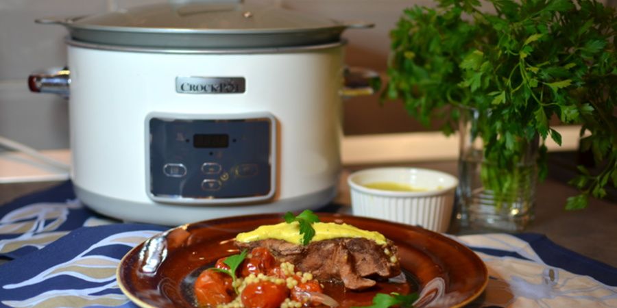 Rețetă vită cu roșiuțe și cous cous la Slow Cooker 5.0L DuraCeramic by Florina Badea
