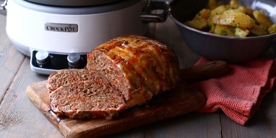 Rețetă ruladă de carne tocată în bacon la Slow Cooker 6.0L DuraCeramic Saute by Laura Laurențiu