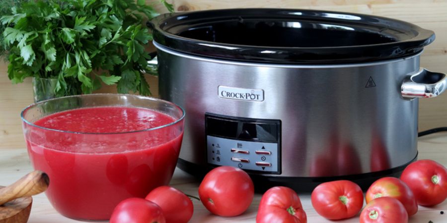 Rețetă bulion de roșii fiert încet la Slow cooker 7.5L Digital Crock-Pot by Bucătar Maniac