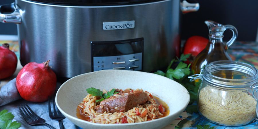 Rețetă Giouvetsi (Carne de vită cu legume și orzo) la slow cookerul Crock-pot 7.5L Digital by Bucătar Maniac