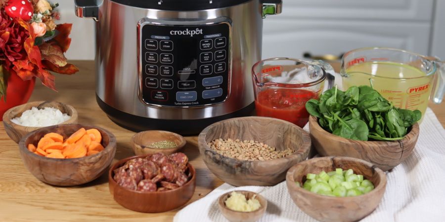 Rețetă mâncare de linte cu afumătură la Multicookerul Crock-pot Turbo Express by Teos Kitchen