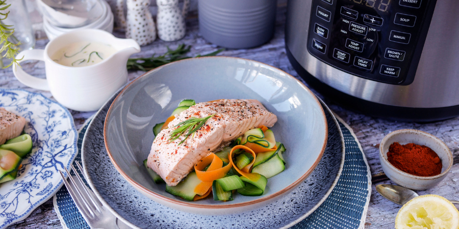 Rețetă somon cu sos de tarhon la multicooker Crock-Pot Express